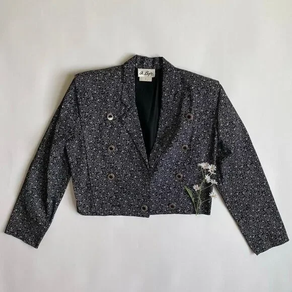 Vintage black blazer & mini skirt set - Picture 3 of 8